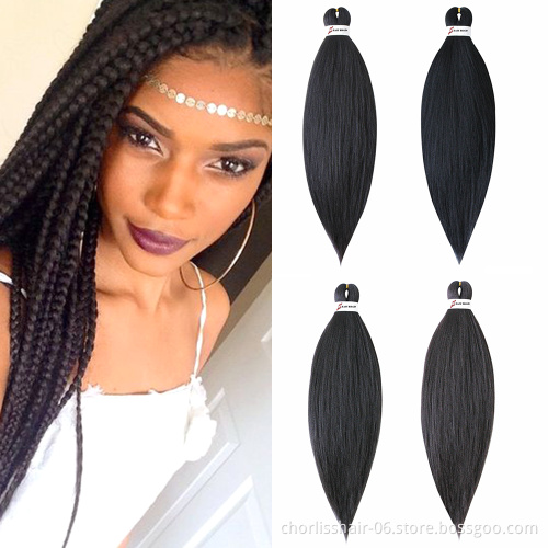 Ombre Yaki Straight Bulk Private Label Crotchet Jumbo Braids Pre Stretched Expression Braiding Synthetic Hair EZ For Women